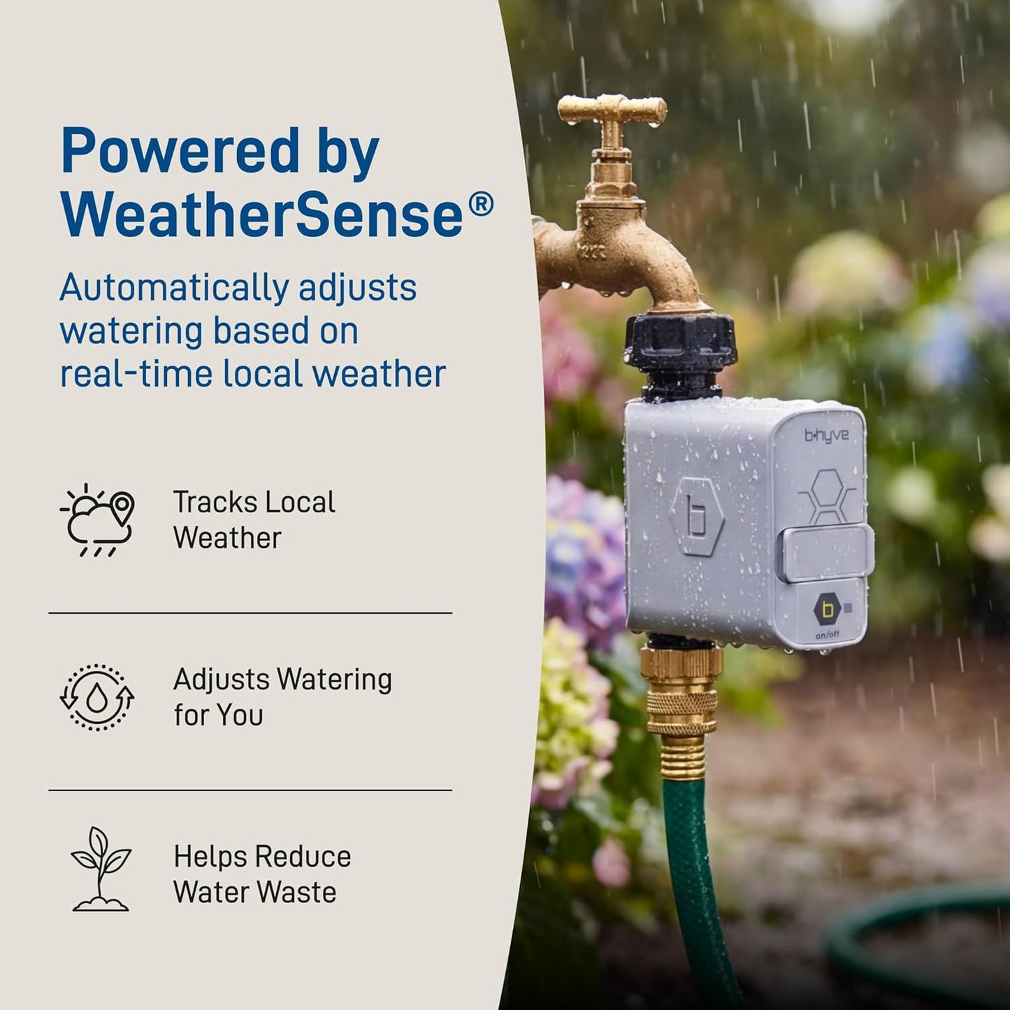 B-Hyve Smart Hose Watering Timer with Wi-Fi Hub - One Outlet Timer for Lawn & Garden - App Controlled Wi-Fi System - Adjustable Watering Schedule - 21004