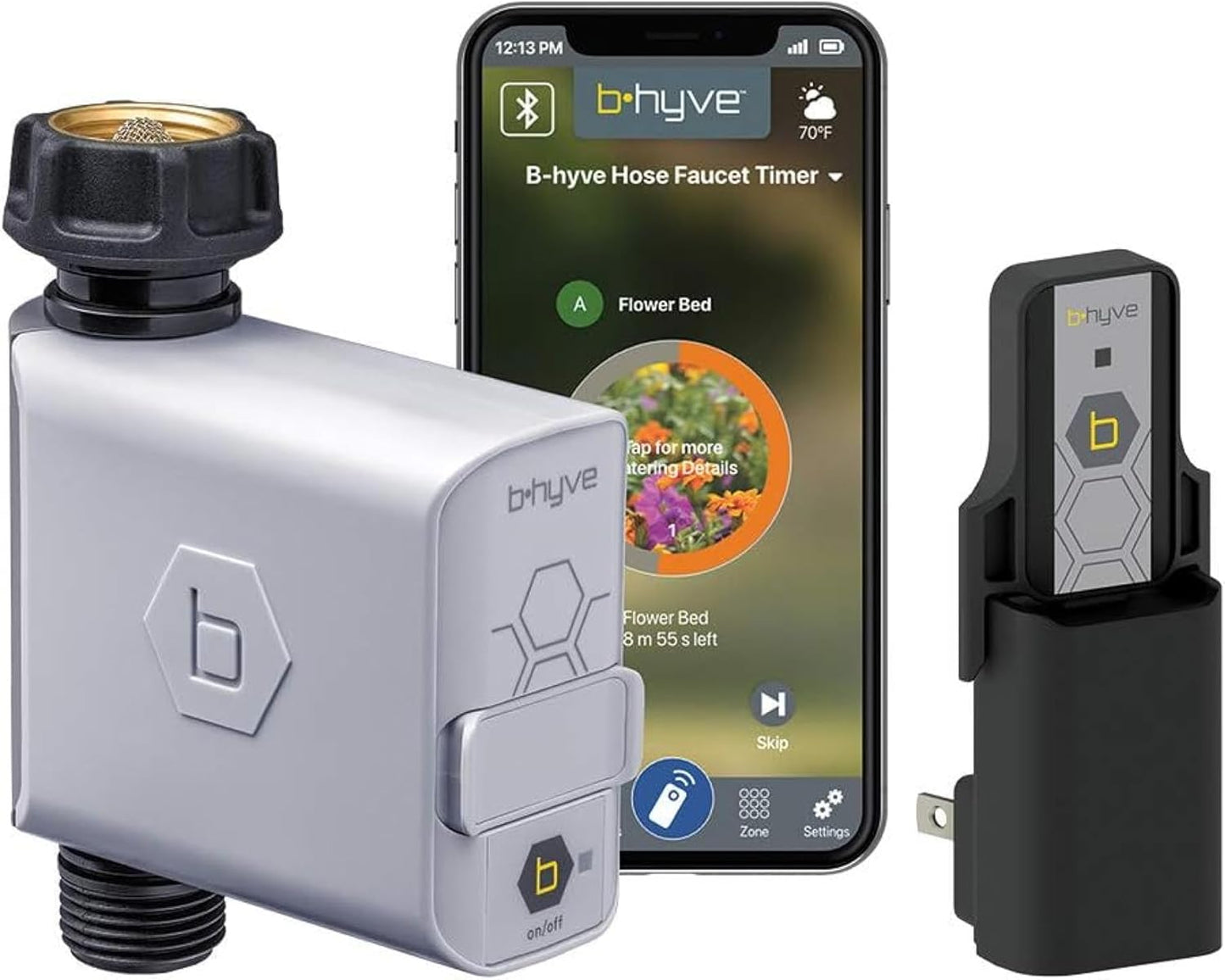 B-Hyve Smart Hose Watering Timer with Wi-Fi Hub - One Outlet Timer for Lawn & Garden - App Controlled Wi-Fi System - Adjustable Watering Schedule - 21004