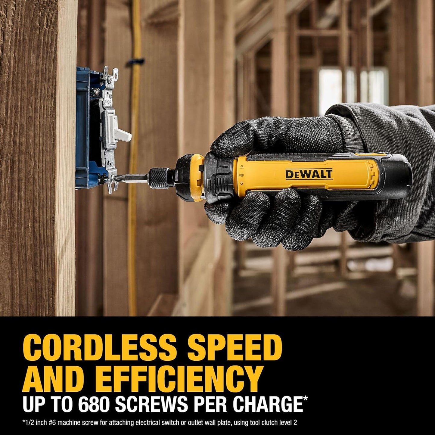 Cordless Screwdriver, 4V USB Rechargeable Electric Screwdriver with 12 Pcs Screwdriver Bit Set, LED Light, FLEXDRIVE Control, Compact, Ergonomic (DWHT66719)