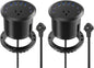 65W USB-C Hidden Desktop Power Grommet: 1 AC Outlet,8 USB Charging Ports,3'' Hole Flush Mount Pop-Up Power for Conference Tables & Nightstands (Black, 6 FT - 2PCS)