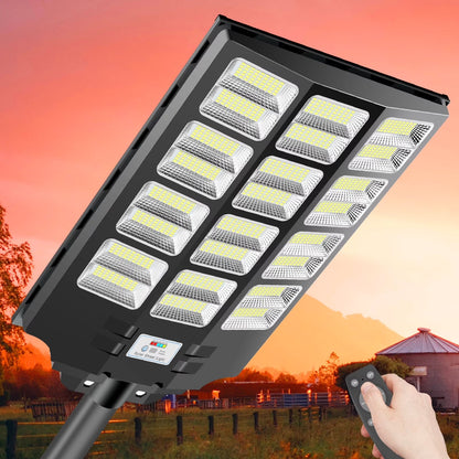 Solar Street Light 4600W, Large Size Extra Bright, Outdoor Dusk to Dawn 380000 Lumens with Motion Sensor
