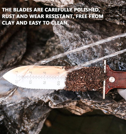 Gardening Hori Hori Garden Knife - Gardening Knife,Soil Kniver, Serrated Side Weeding,Digging,Garden Knives with Sheath,Full Tang Hori Hori