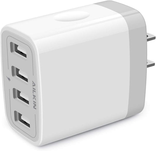 USB Charger Adapter, 2-Pack  4.8A 4-Muti Port Phone Wall Plug Fast Charging Block Box for Iphone 17 16 15 14 13 12 Pro Max 11 SE 10 XR XS, Samsung Galaxy, Moto, LG, Pixel, Power Cube Base Brick