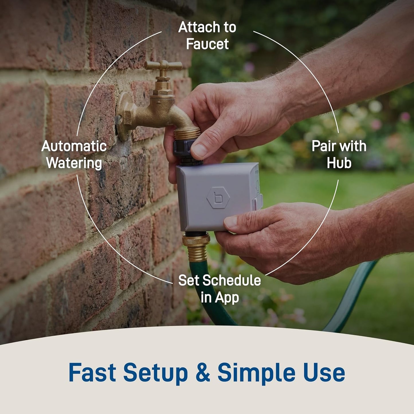 B-Hyve Smart Hose Watering Timer with Wi-Fi Hub - One Outlet Timer for Lawn & Garden - App Controlled Wi-Fi System - Adjustable Watering Schedule - 21004