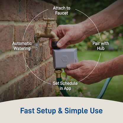B-Hyve Smart Hose Watering Timer with Wi-Fi Hub - One Outlet Timer for Lawn & Garden - App Controlled Wi-Fi System - Adjustable Watering Schedule - 21004