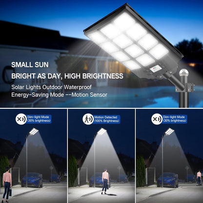 Solar Street Light 4600W, Large Size Extra Bright, Outdoor Dusk to Dawn 380000 Lumens with Motion Sensor