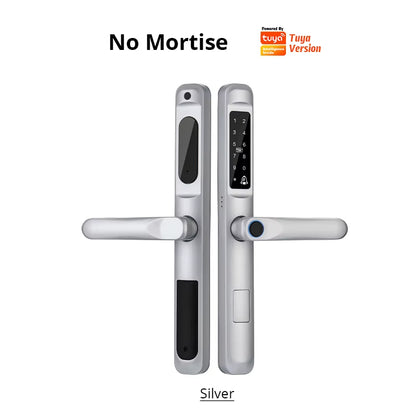 Tuya Wifi App Waterproof Smart Door Lock Aluminum Biometric Lock Fingerprint Door Handle Digital Keyless Lock for Glass Sliding