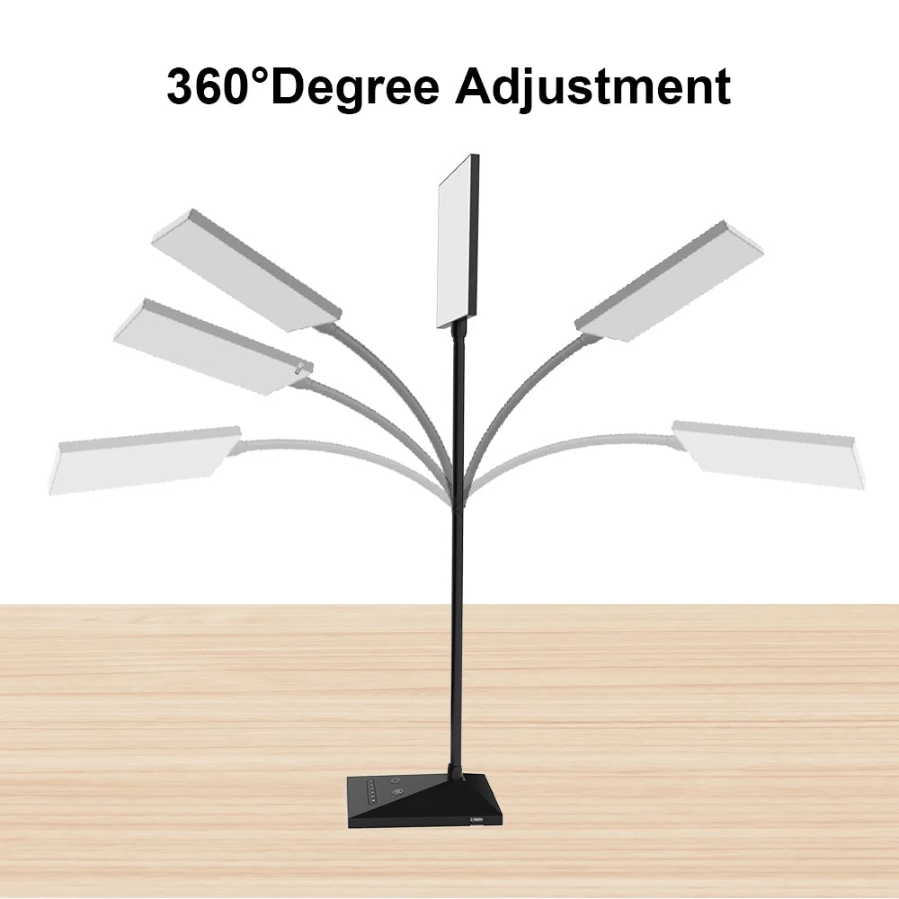 Dimmable LED Desk Lamp with USB Charge Port Touch Control Eye-Caring Adjustable Memory Function Table Lamp for Home Office Bedroom Nightstand-Black