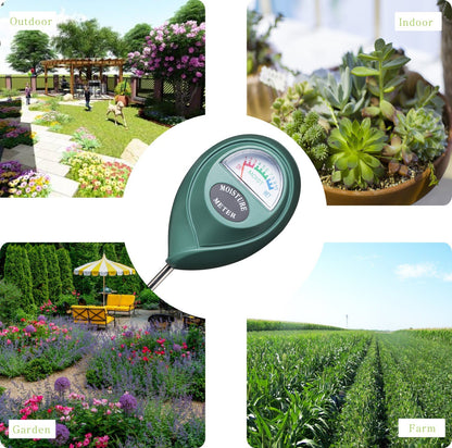 Soil Moisture Sensor Meter Water Monitor, Hygrometer for Gardening, Farming,Plants, No Batteries Required, 2 Pack