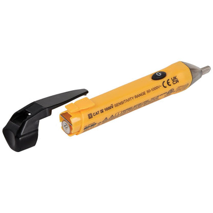 NCVT1P Voltage Tester, Non-Contact Low Voltage Tester Pen, 50V to 1000V AC, Audible and Flashing LED Alarms, Pocket Clip