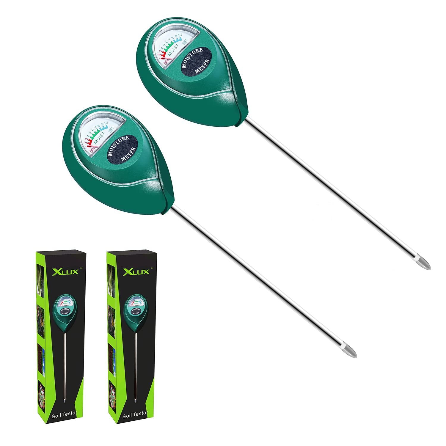 Soil Moisture Sensor Meter Water Monitor, Hygrometer for Gardening, Farming,Plants, No Batteries Required, 2 Pack