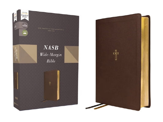 Nasb, Wide Margin Bible, Leathersoft, Brown, Red Letter, 1995 Text, Comfort Print, (Hardcover)