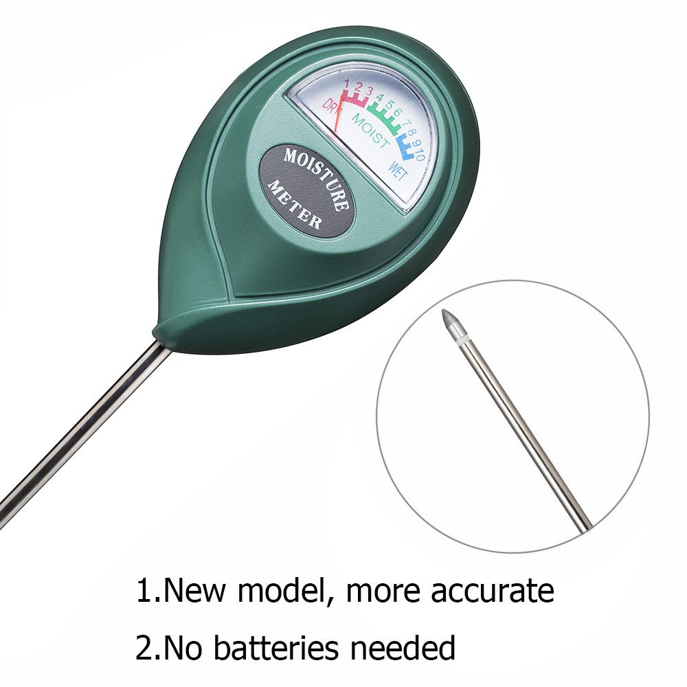 Soil Moisture Sensor Meter Water Monitor, Hygrometer for Gardening, Farming,Plants, No Batteries Required, 2 Pack