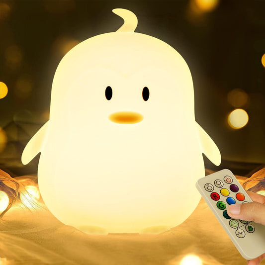 LED Silicone Night Lights - USB Rechargeable Animal Lamps with Touch Sensor and Remote Control - Portable Color Changing Glow Soft Gifts Room Decor