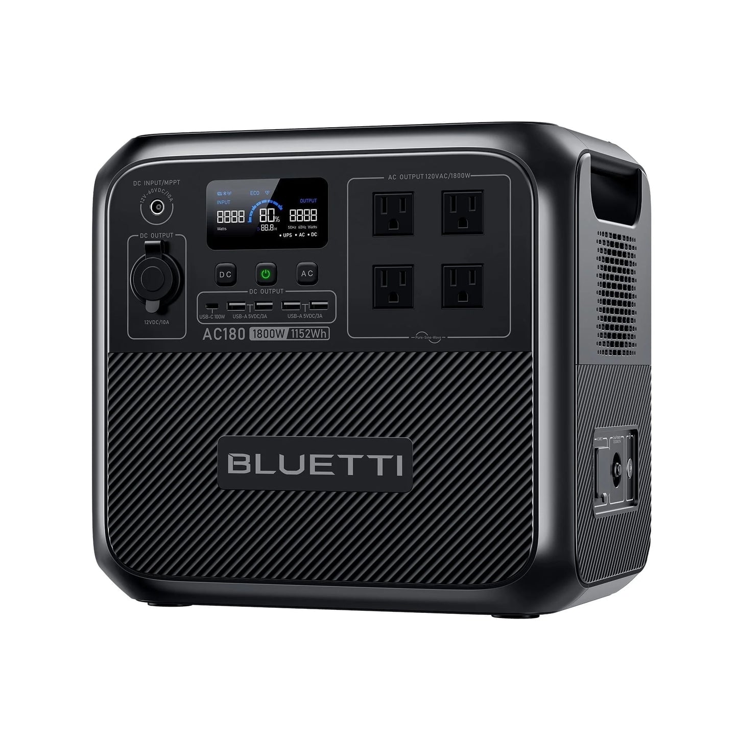 AC180 Solar Generator, 1440W | 1152Wh Lifepo4 Power Station, Portable for Off-Grid, Home, Camping, RV