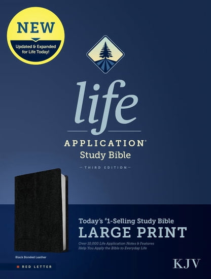 KJV Life Application Study Bible, Third Edition, Large Print (Bonded Leather, Black, Red Letter), (Hardcover)