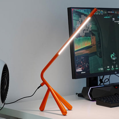 LED Creative Desk Lamp with USB Tybe-C Stepless Dimmable Eye Caring Desk Light for Home Office Bedroom Bedside College Dorm, Reading Lamp,Decorative Gift Table Lamp Red Orange