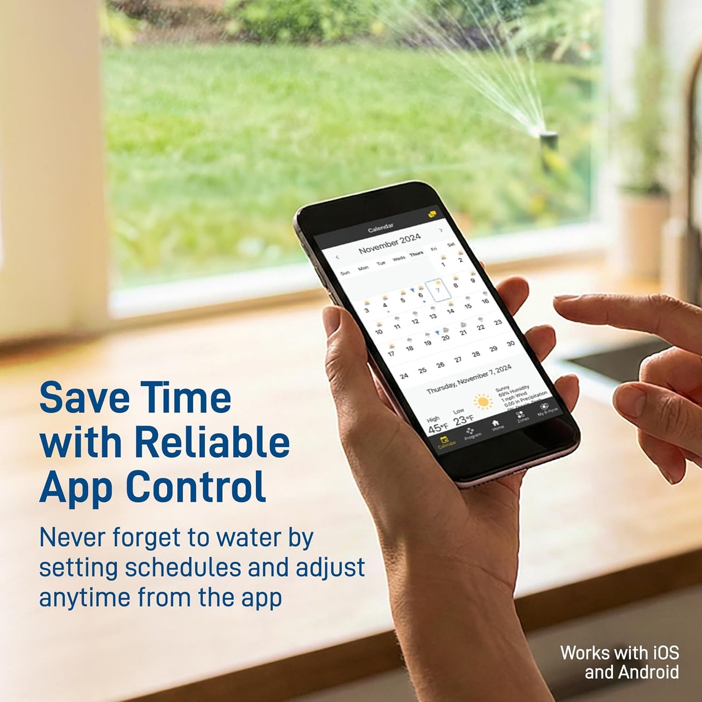 B-Hyve Smart Hose Watering Timer with Wi-Fi Hub - One Outlet Timer for Lawn & Garden - App Controlled Wi-Fi System - Adjustable Watering Schedule - 21004