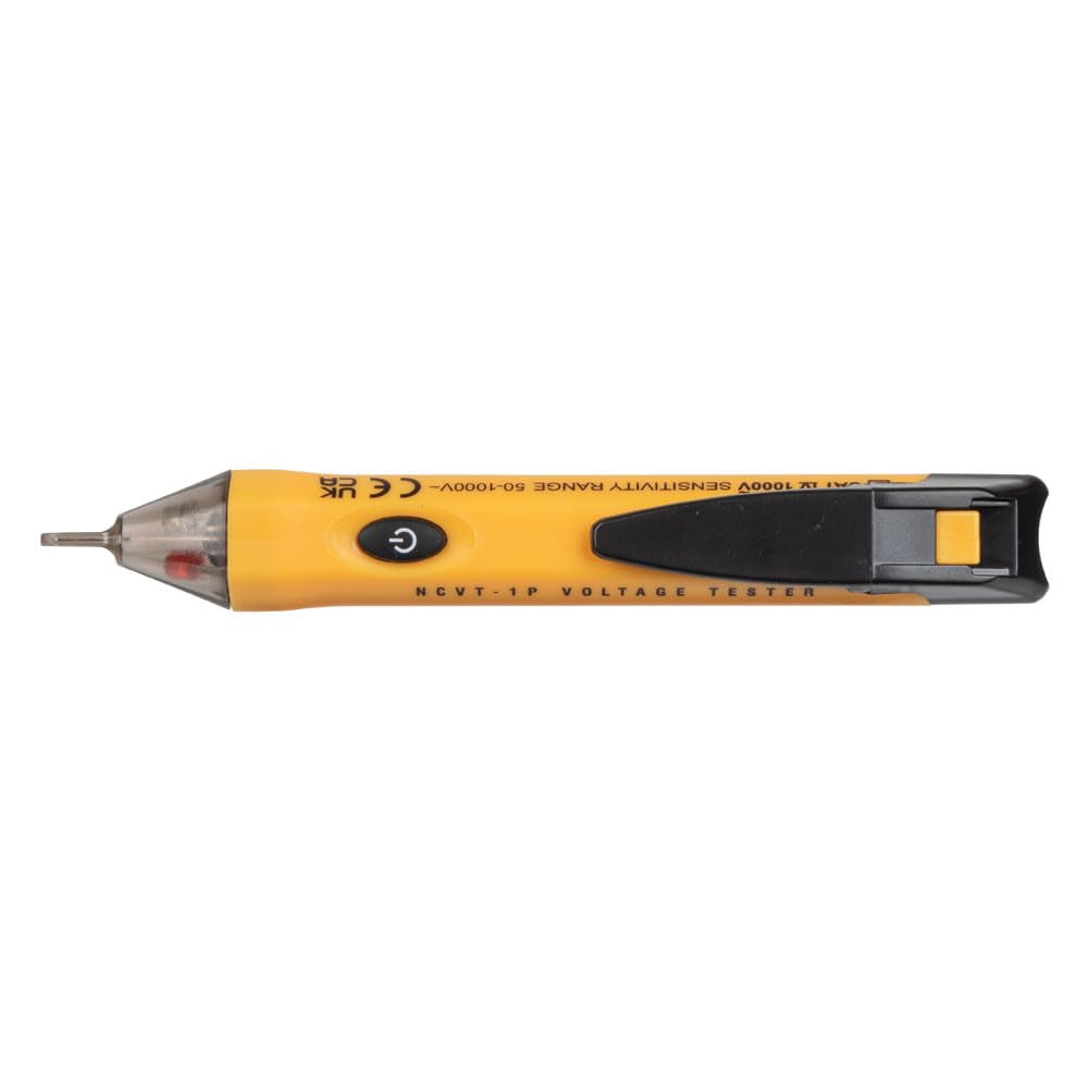 NCVT1P Voltage Tester, Non-Contact Low Voltage Tester Pen, 50V to 1000V AC, Audible and Flashing LED Alarms, Pocket Clip