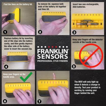 Prosensor M90 Stud Finder with 9-Sensors, Wood & Metal Stud Detector/Wall Scanner, Made in the USA