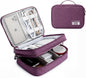 Travel Cable Organizer Bag, Electronic Accessories Case Portable Double Layer Cable Storage Bag for Cord,Phone,Charger, Flash Drive, Phone, SD Card,Personal Items - (Purple)