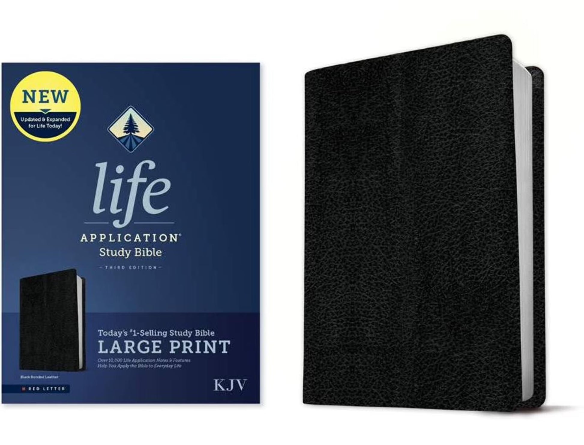 KJV Life Application Study Bible, Third Edition, Large Print (Bonded Leather, Black, Red Letter), (Hardcover)