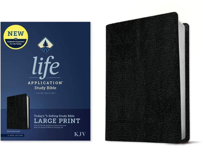 KJV Life Application Study Bible, Third Edition, Large Print (Bonded Leather, Black, Red Letter), (Hardcover)