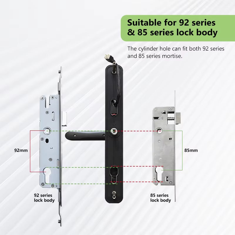 Tuya Wifi App Waterproof Smart Door Lock Aluminum Biometric Lock Fingerprint Door Handle Digital Keyless Lock for Glass Sliding