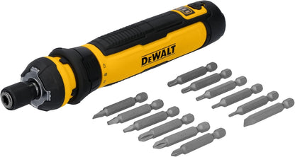 Cordless Screwdriver, 4V USB Rechargeable Electric Screwdriver with 12 Pcs Screwdriver Bit Set, LED Light, FLEXDRIVE Control, Compact, Ergonomic (DWHT66719)