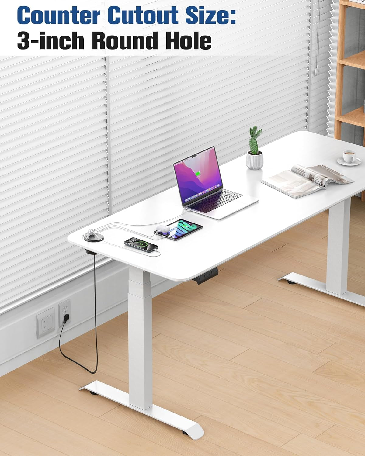 65W USB-C Hidden Desktop Power Grommet: 1 AC Outlet,8 USB Charging Ports,3'' Hole Flush Mount Pop-Up Power for Conference Tables & Nightstands (Black, 6 FT - 2PCS)