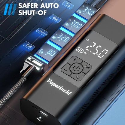 Tire Inflator Portable Air Compressor, 150Psi Cordless Air Pump for Car Tires, Digital Pressure Gauge, Automatic Shutoff