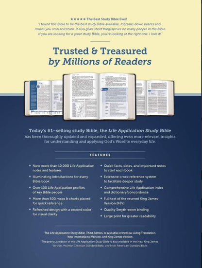 KJV Life Application Study Bible, Third Edition, Large Print (Bonded Leather, Black, Red Letter), (Hardcover)