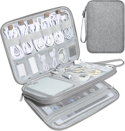 , Travel Cord Organizer Case, Compact Electronics Accessories Bag for Cable, Cord, Charger, Phone