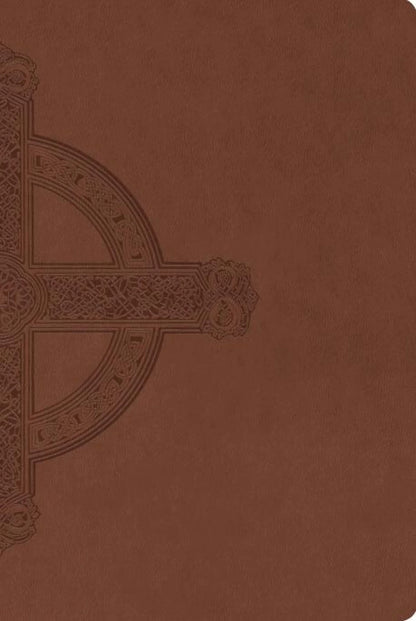 NLT Large Print Premium Value Thinline Bible, Filament Enabled (Leatherlike, Brown Celtic Cross), (Hardcover)
