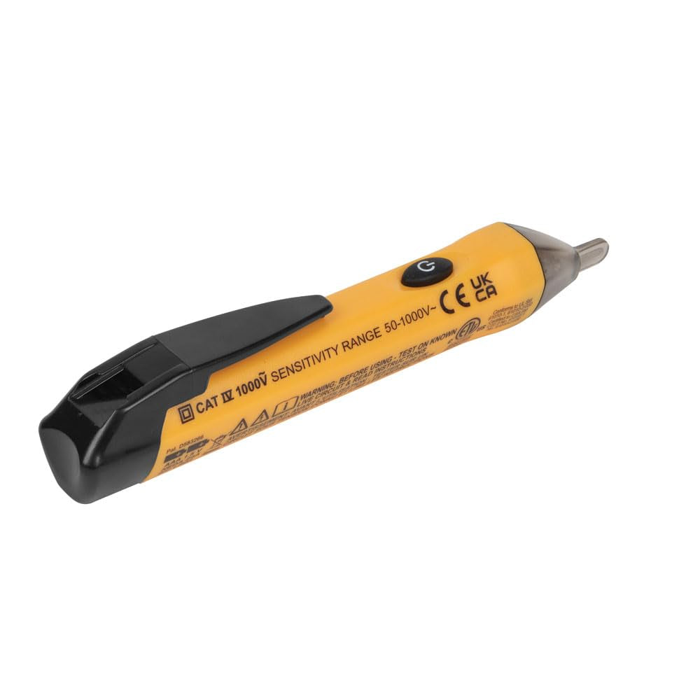 NCVT1P Voltage Tester, Non-Contact Low Voltage Tester Pen, 50V to 1000V AC, Audible and Flashing LED Alarms, Pocket Clip