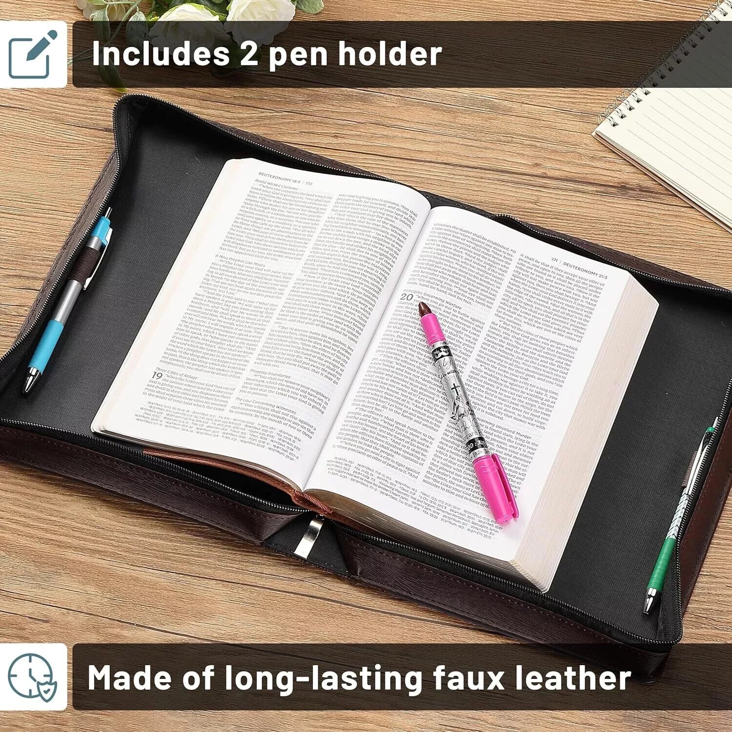 - Fundas Biblicas Para Hombres, 10,7" X 7,5" X 2,4, Estuche Para La Biblia P...